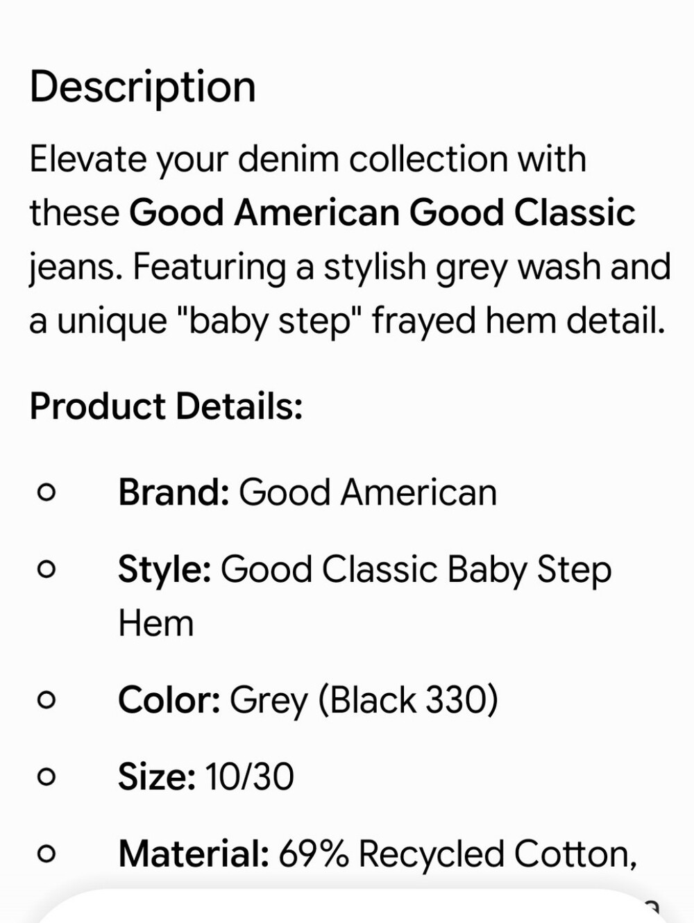 Good American Gray Acid Wash Straight Leg Jeans - Picture 12 of 15